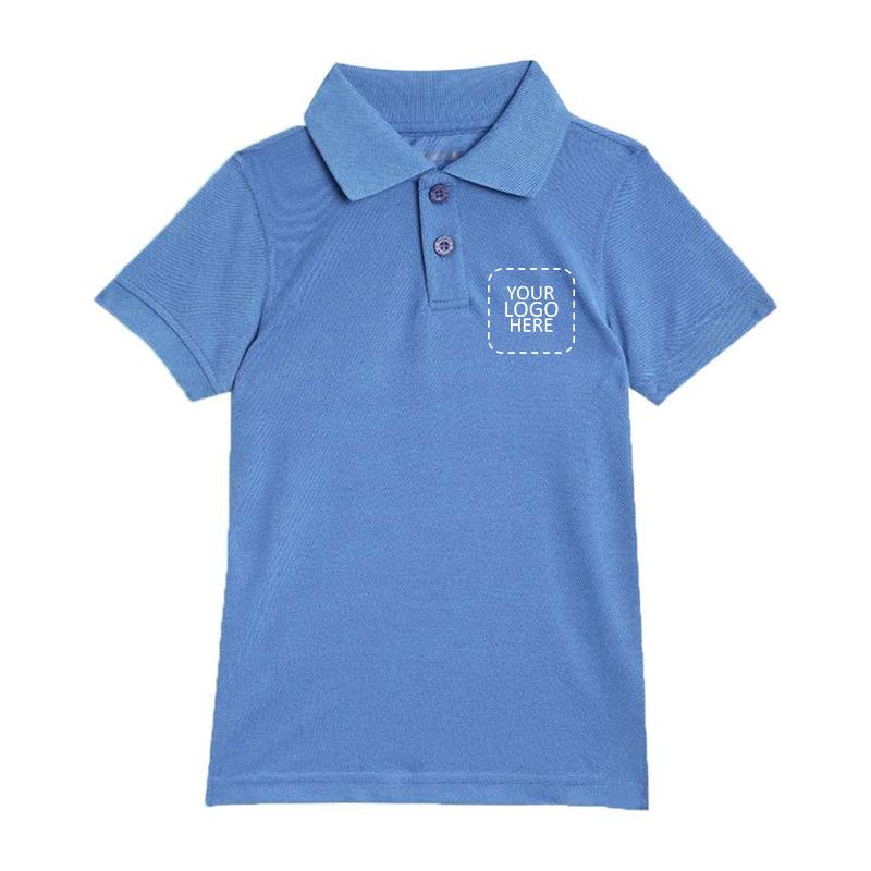 Classic Kids Polo Shirt - Blue with Logo